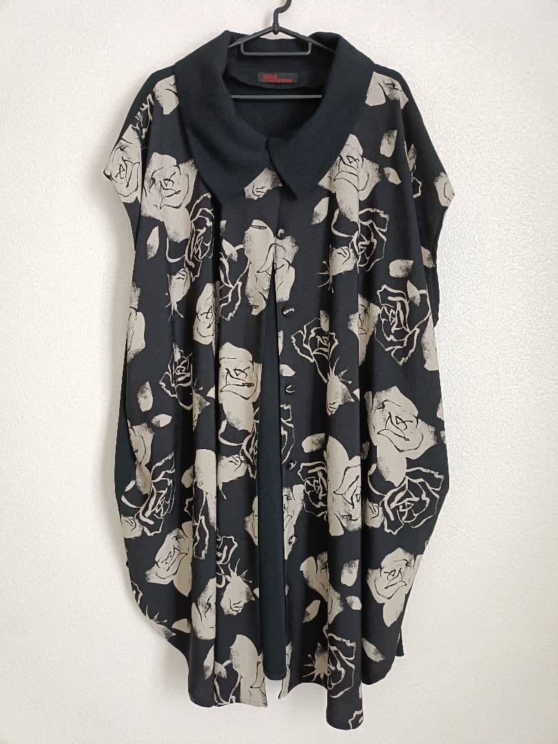 【Bar3】詩仙堂 ちりめん花柄チュニック ノースリーブ