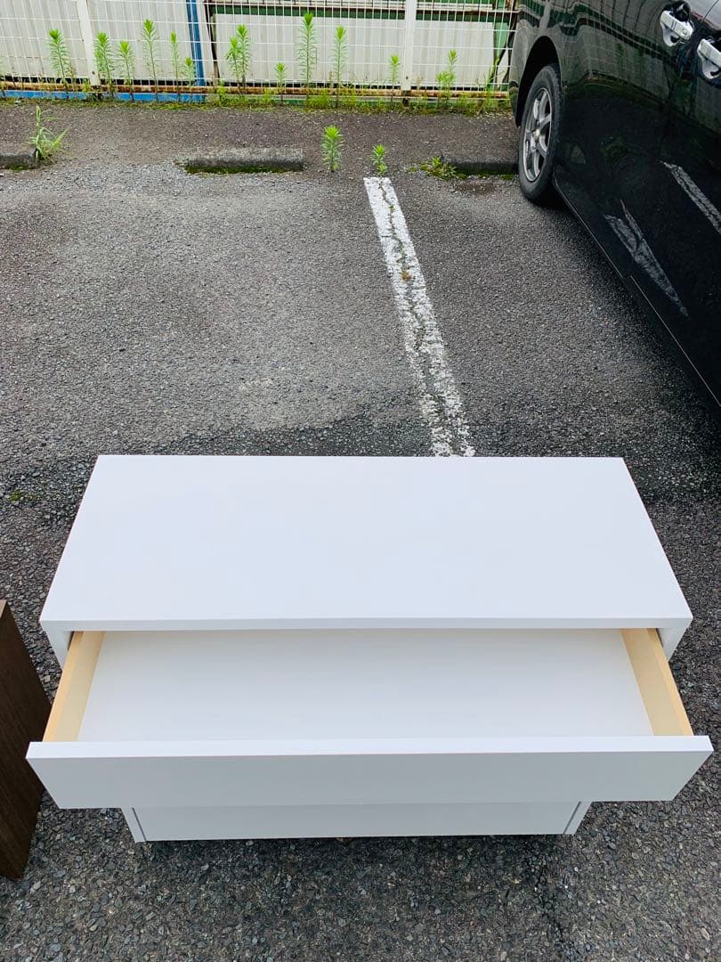 カウンター下収納ワゴン 引き出し ホワイト キャスター付き