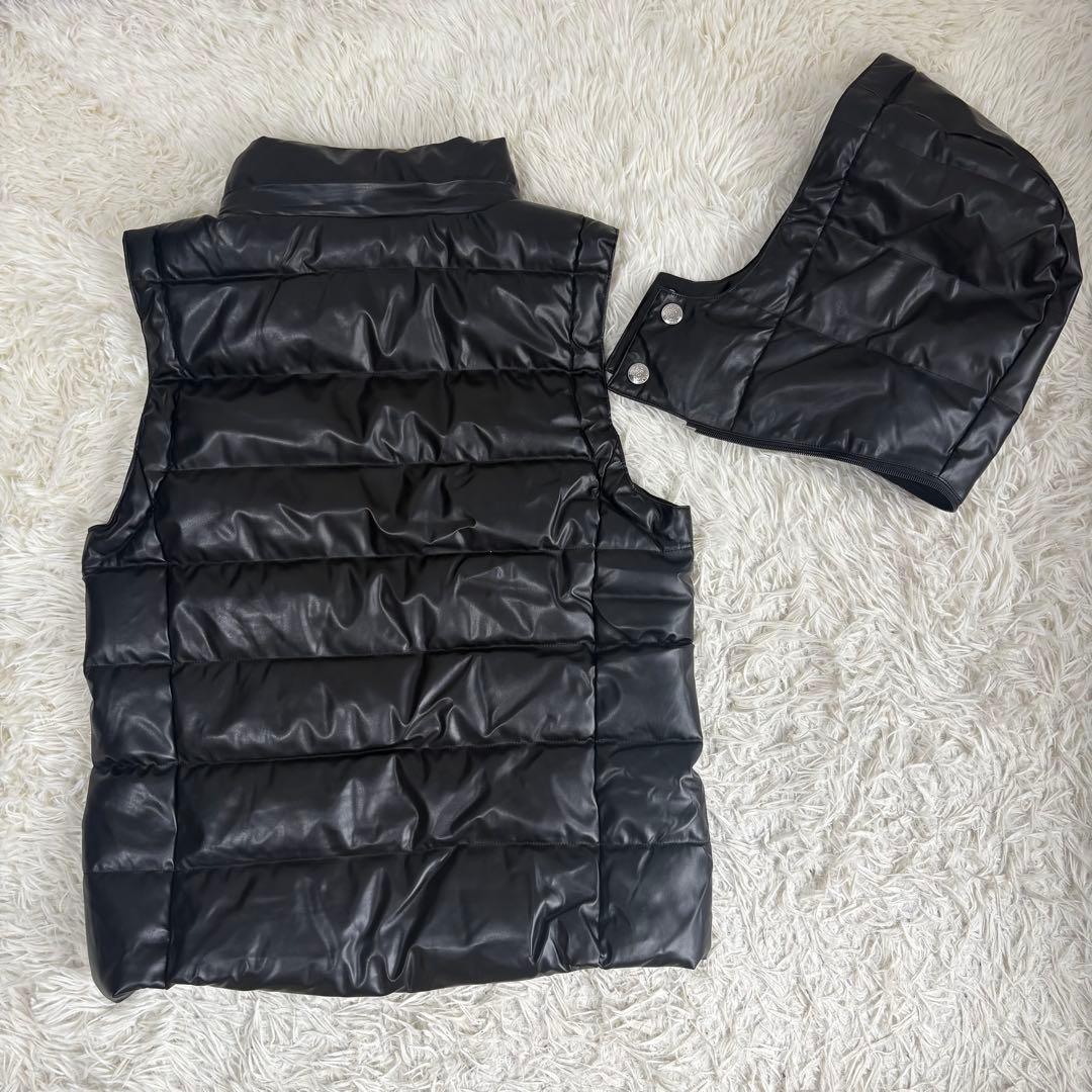 RTEG アダムスジャグラー ブラックキルティングダウンベスト（フード付き）