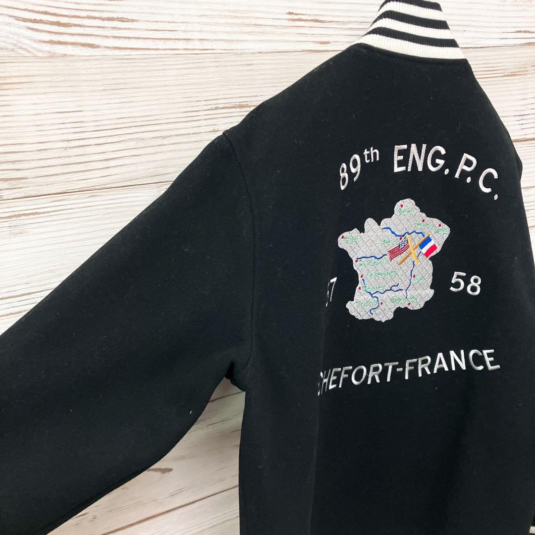 ヒューストン ウールジャケット スタジャン 黒 XL 8