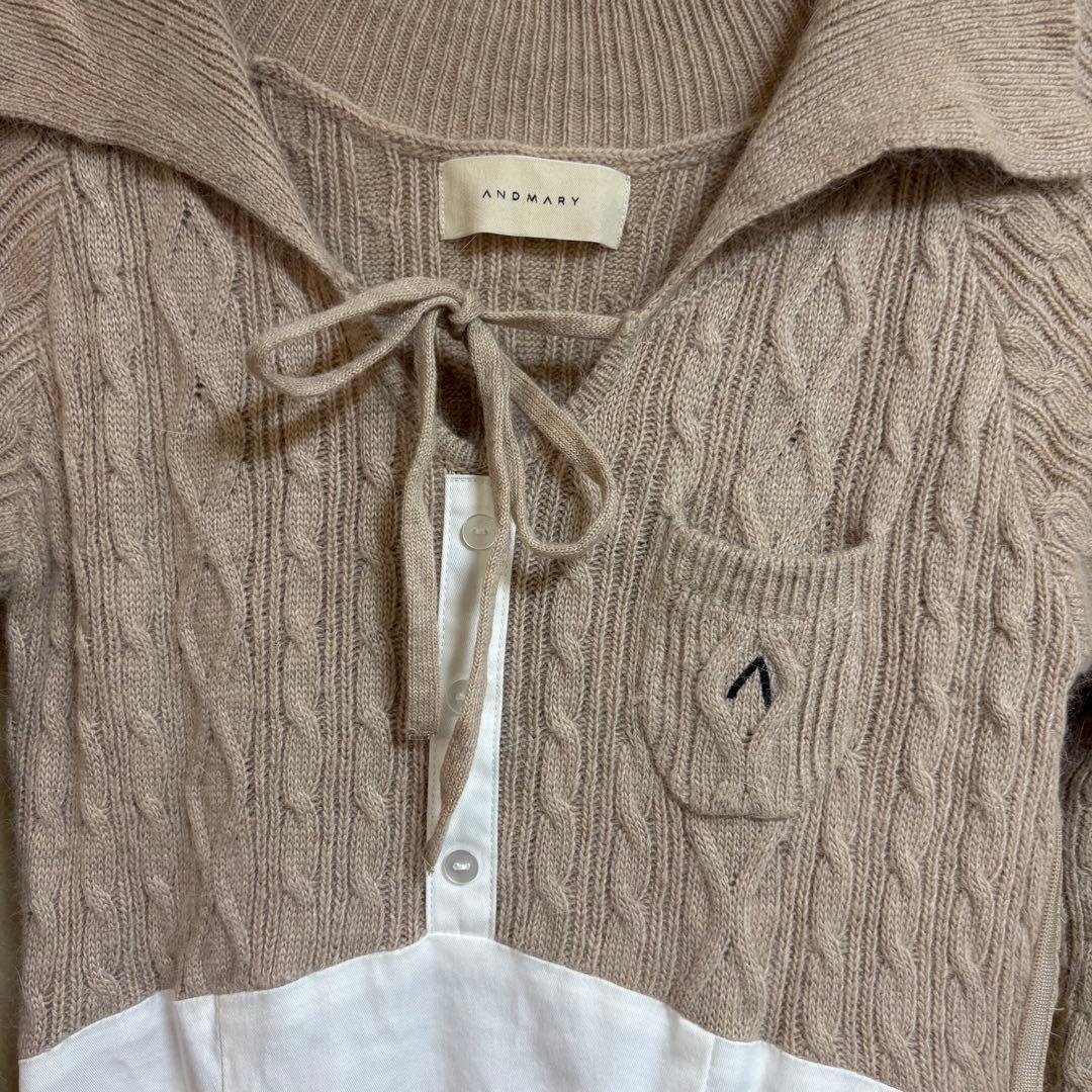 ワンピース andmary Tess blouse mini dress beige