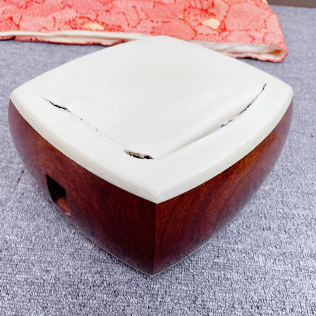 三味線 細棹 紅木 子持ち綾杉胴 一本溝 金細 和楽器