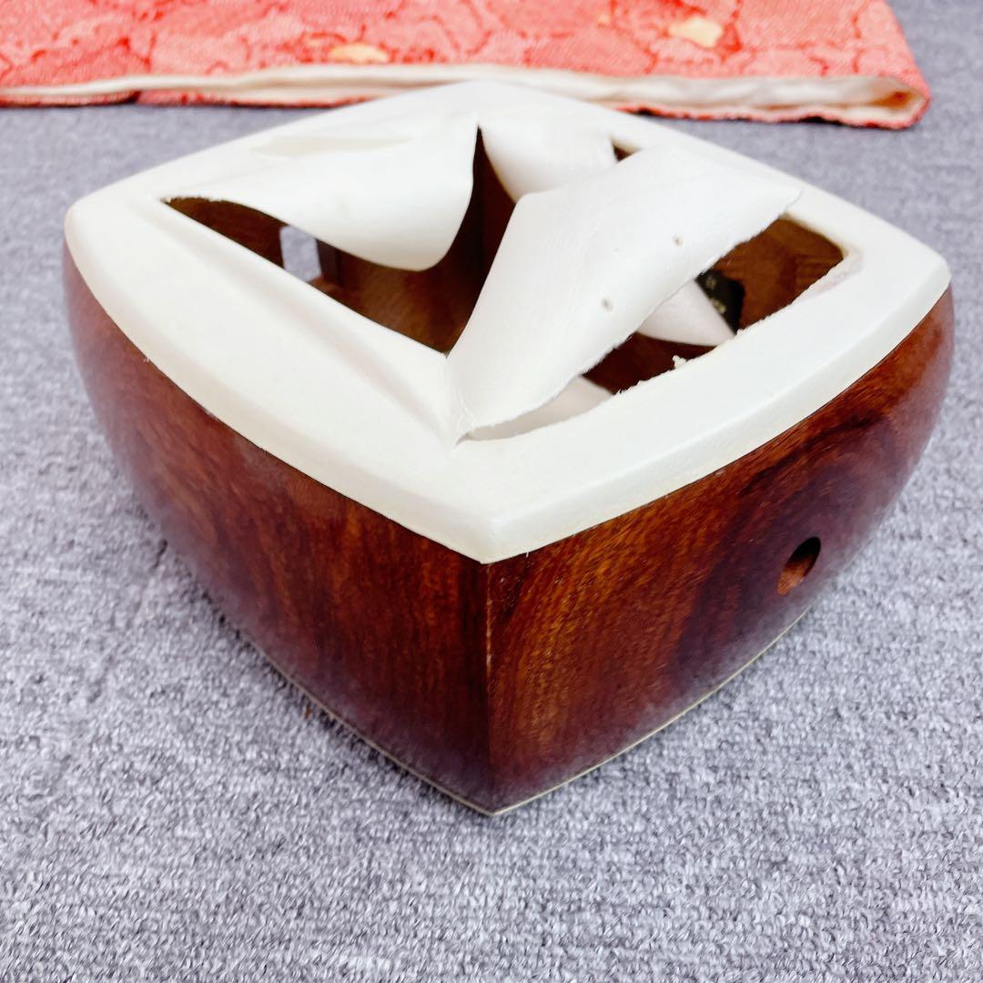 三味線 細棹 紅木 子持ち綾杉胴 一本溝 金細 和楽器