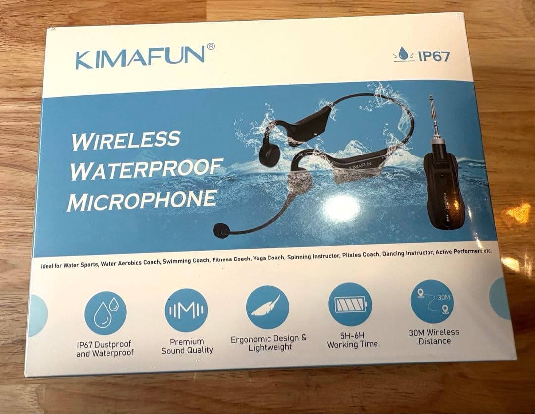 ワイヤレス　完全防水マイク KIMAFUN2.4G 無線　ヘッドセット