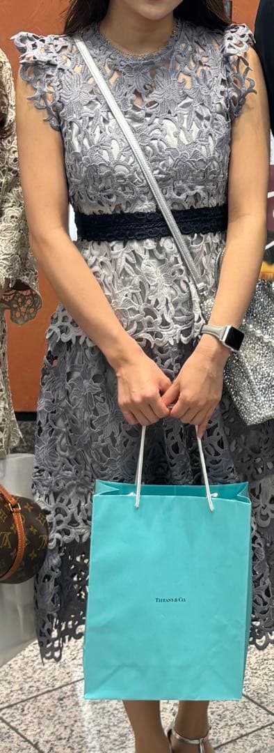 スナイデル SNIDEL カラーブロッキングレースワンピース