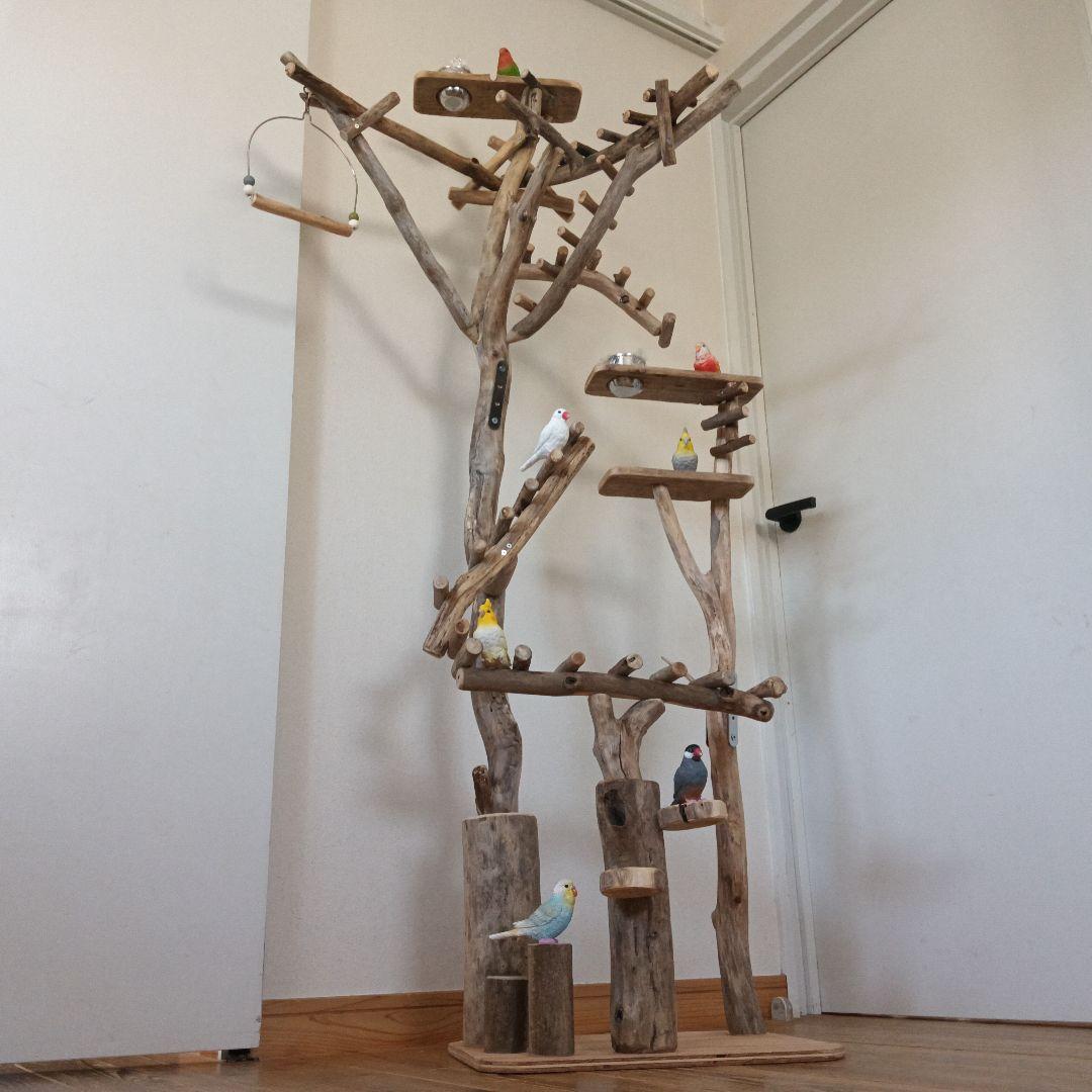 バードアスレチックジム大型 ③ 天然木 自然木 流木 インコ おもちゃ
