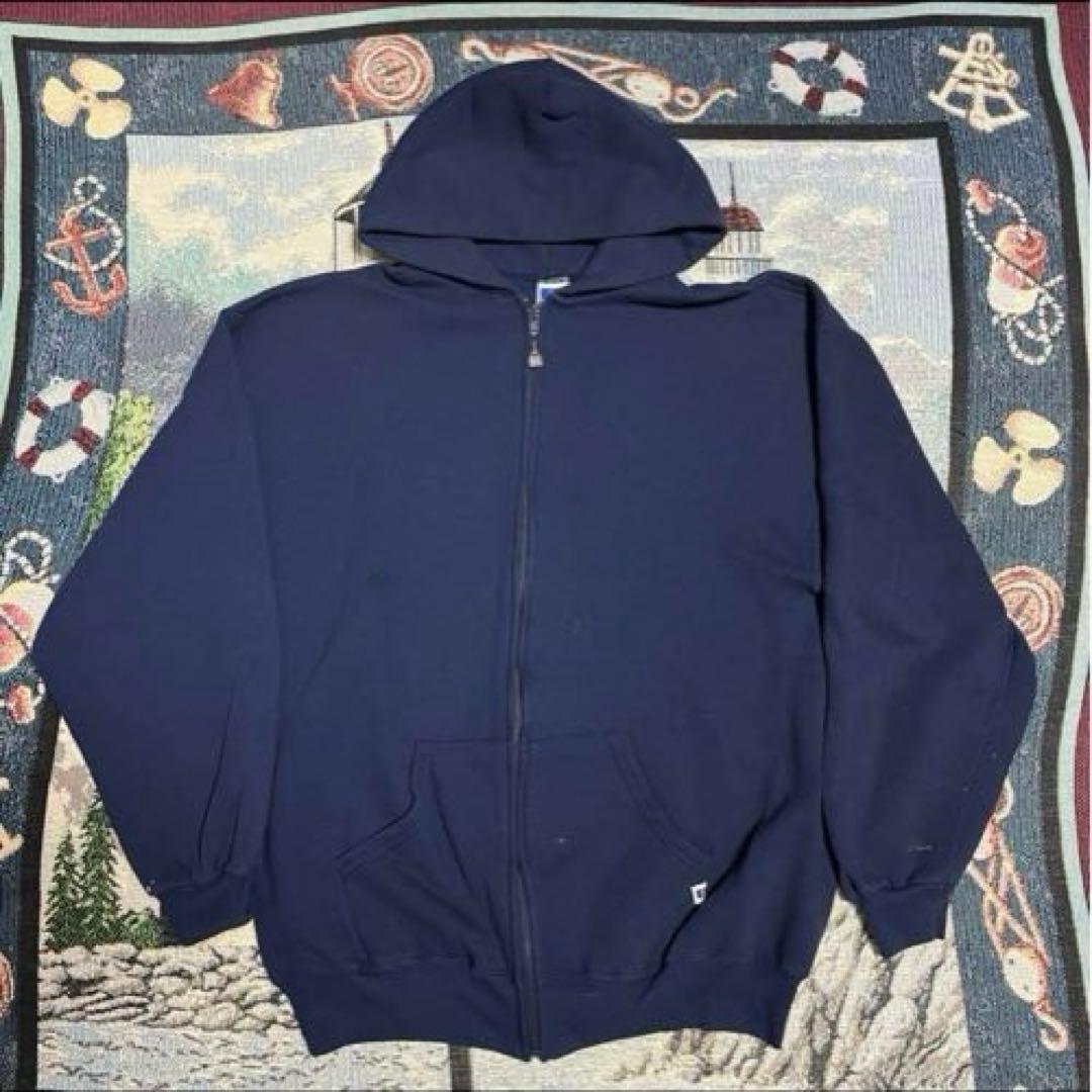 90s Russell usa製 無地 フルジップパーカー