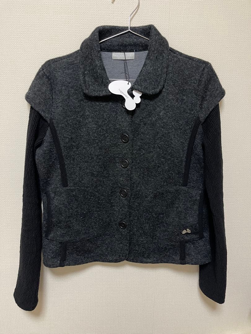 トップス HUG YOUR SKIN Round collar knit jacket