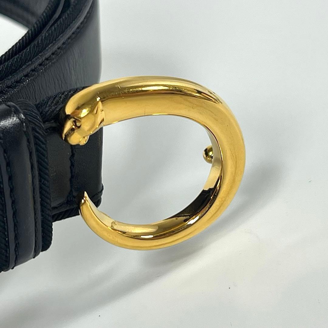 美品 Cartier カルティエ パンテール ベルト ブラック×ゴールド