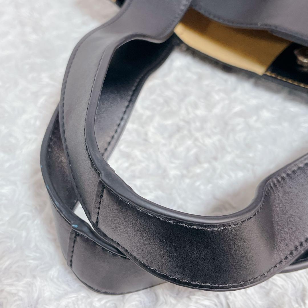 【極美品】ステラマッカートニー 2way バッグ A4可 パンチング ブラック