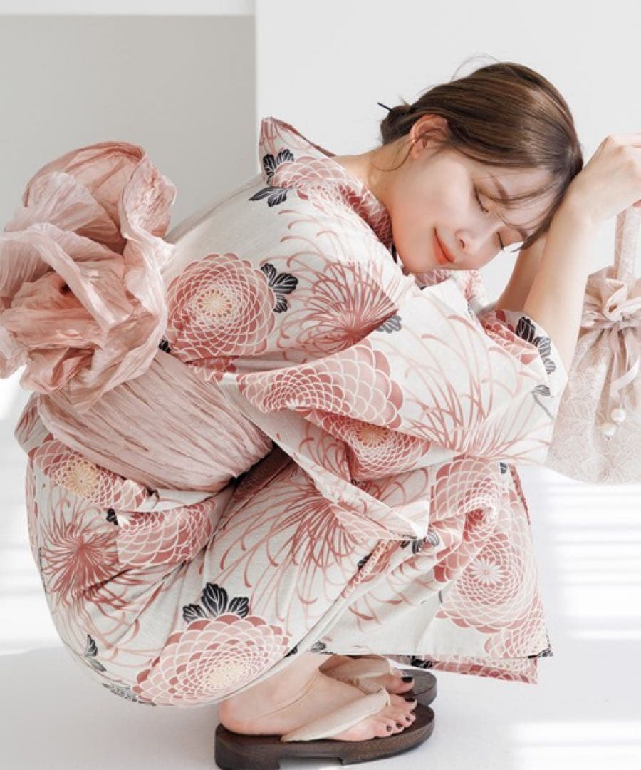 Dita/浴衣3点セット 和歌山染工日本染め（ゆかた・しわへこ帯・下駄)