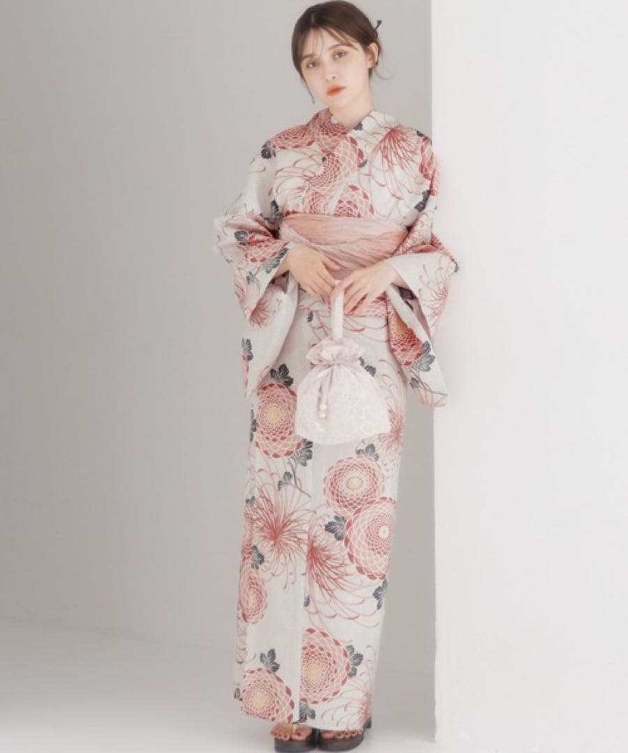 Dita/浴衣3点セット 和歌山染工日本染め（ゆかた・しわへこ帯・下駄)