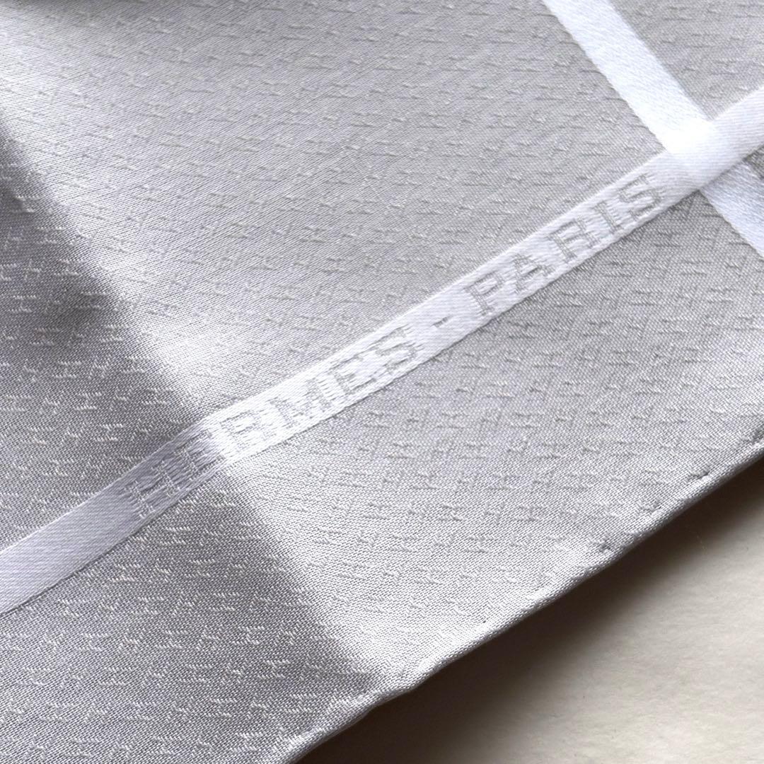 【新品未使用タグ付き】エルメス ハンカチ ジャガードH コットン 箱付き