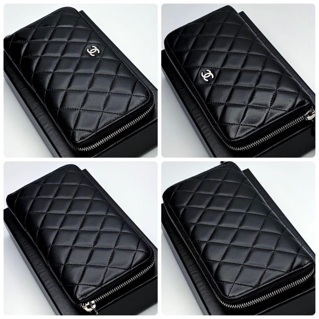 【新品未使用✨】CHANELマトラッセラムスキンラウンドジップ正規品保証Z436