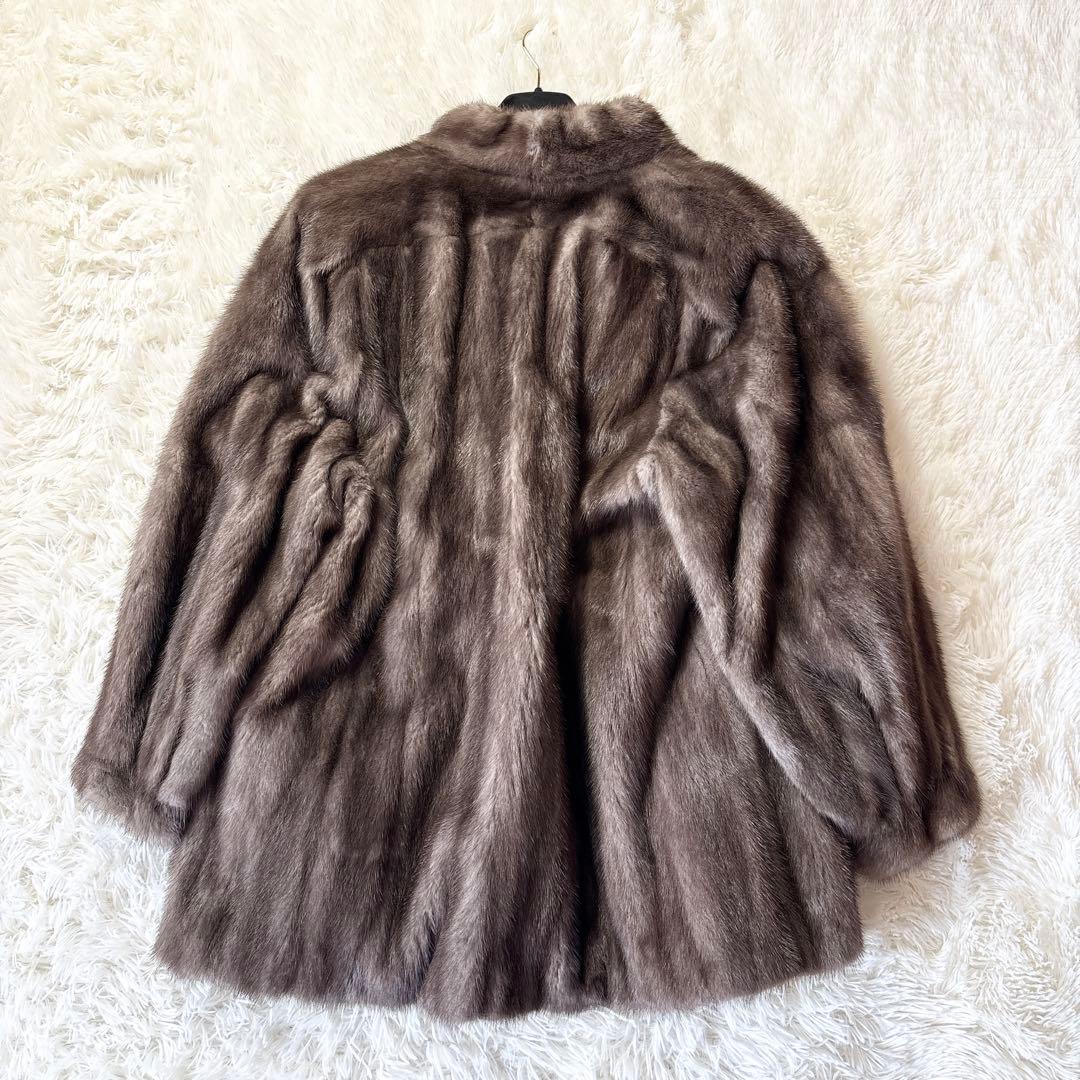 ☆美品☆アメリカンレジェンド ブルーアイリスミンク 毛皮 リアルファー 裏地花柄