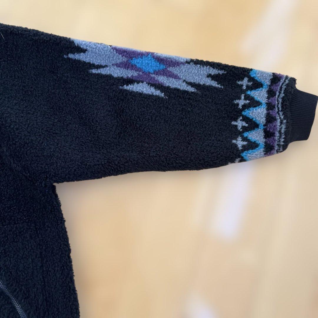 ヒステリックグラマーエスニック柄 フリースジャケット 黒