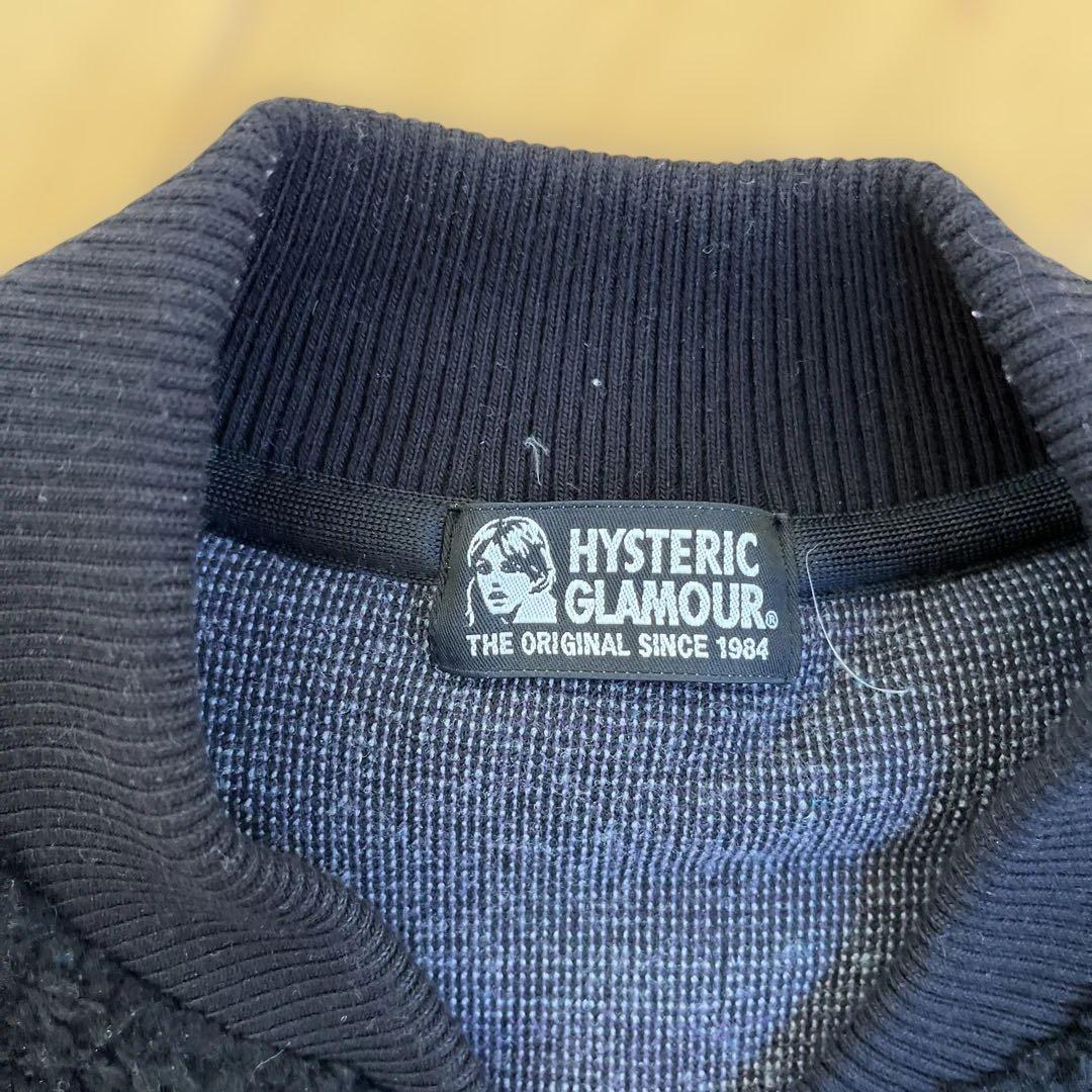 ヒステリックグラマーエスニック柄 フリースジャケット 黒