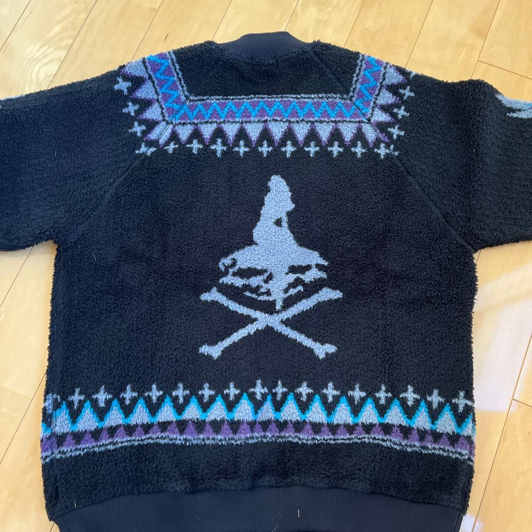 ヒステリックグラマーエスニック柄 フリースジャケット 黒