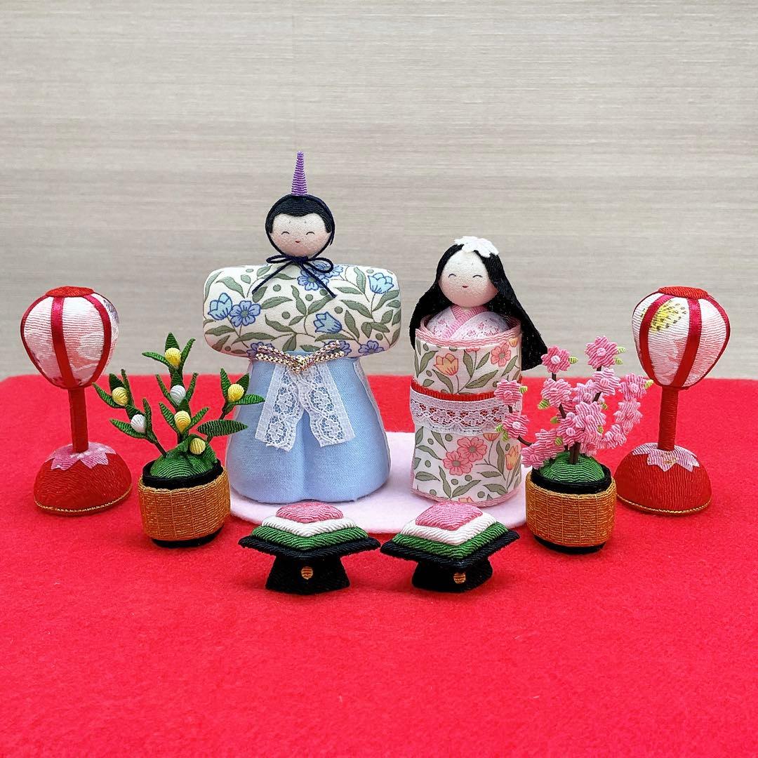 雛飾り小道具【桜ぼんぼり小＆桜橘＆菱餅】お雛様 雛人形 ちりめん細工 新品