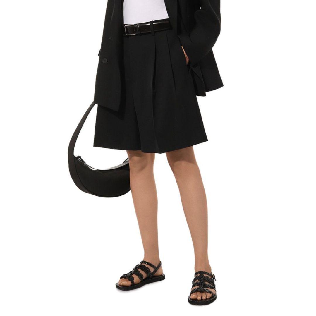 極美品・現行✨ジルサンダー ダブルコットンショートパンツ ブラック タック