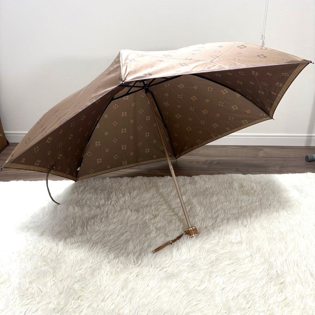 【未使用品級】CELINE セリーヌ　トリオンフ　ゴールド金具　折りたたみ傘