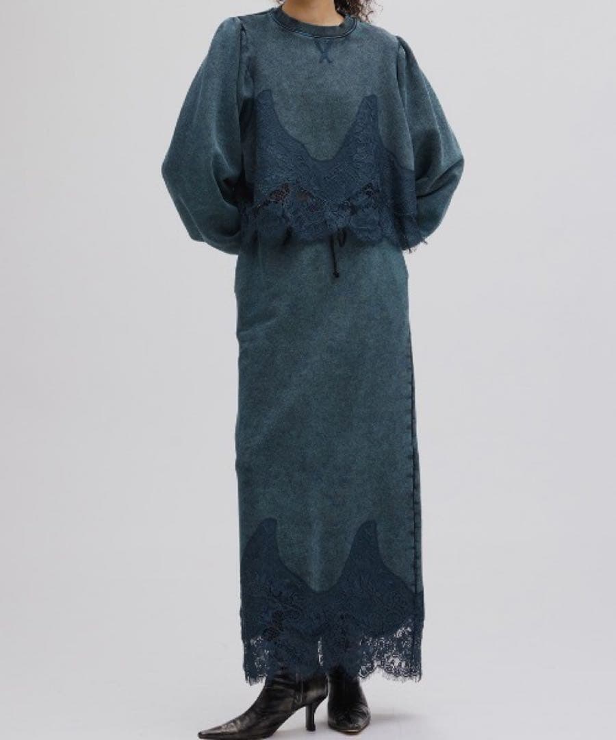 トップス CHEMICAL OVERDYE LACE SWEAT TOP