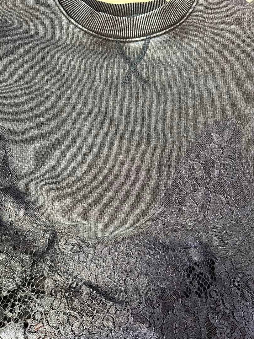 トップス CHEMICAL OVERDYE LACE SWEAT TOP