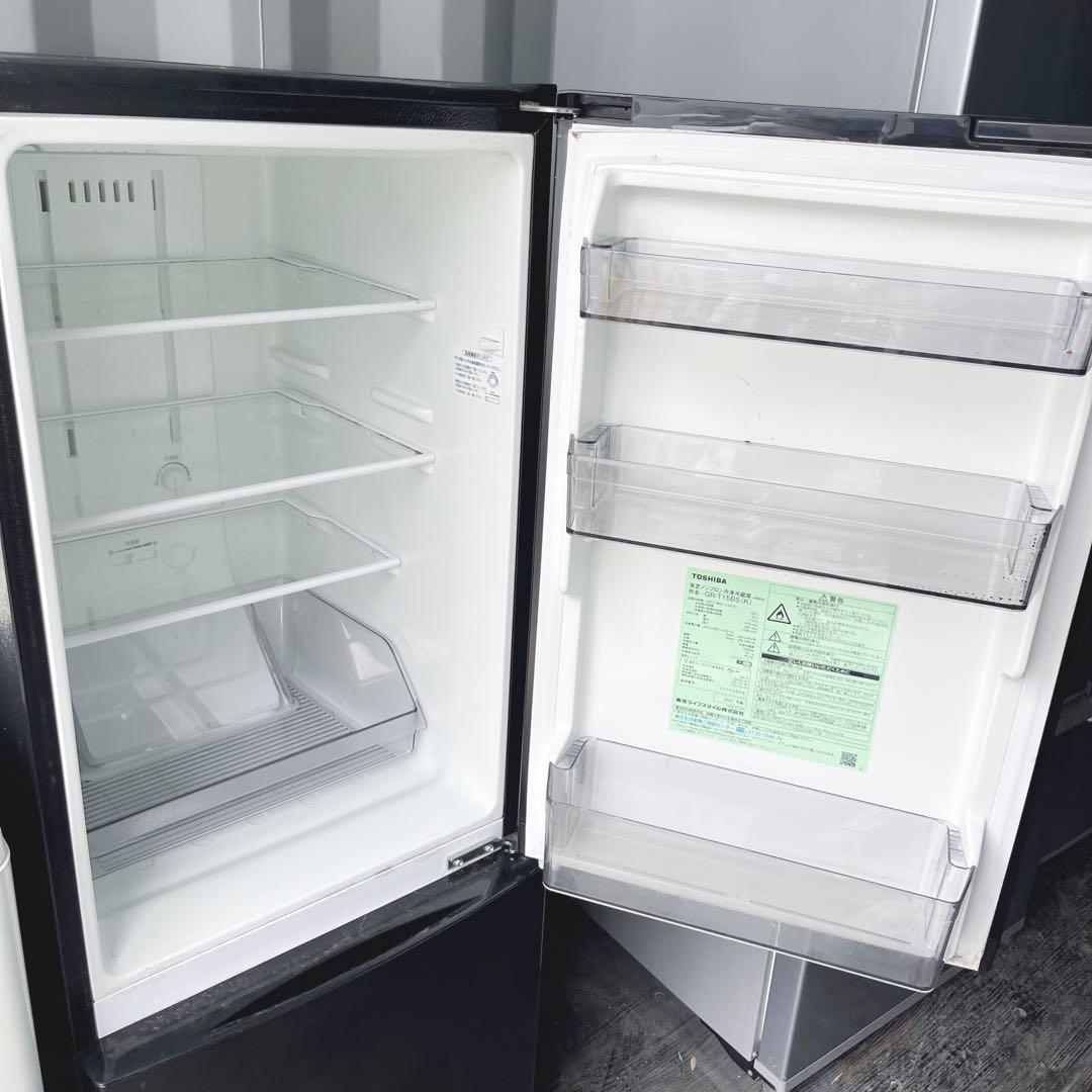 14取付無料！東芝スタイリッシュブラック冷蔵庫高性能風乾燥付き洗濯機2022年製