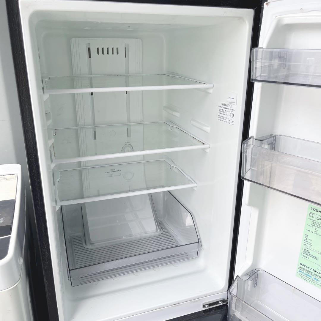 14取付無料！東芝スタイリッシュブラック冷蔵庫高性能風乾燥付き洗濯機2022年製