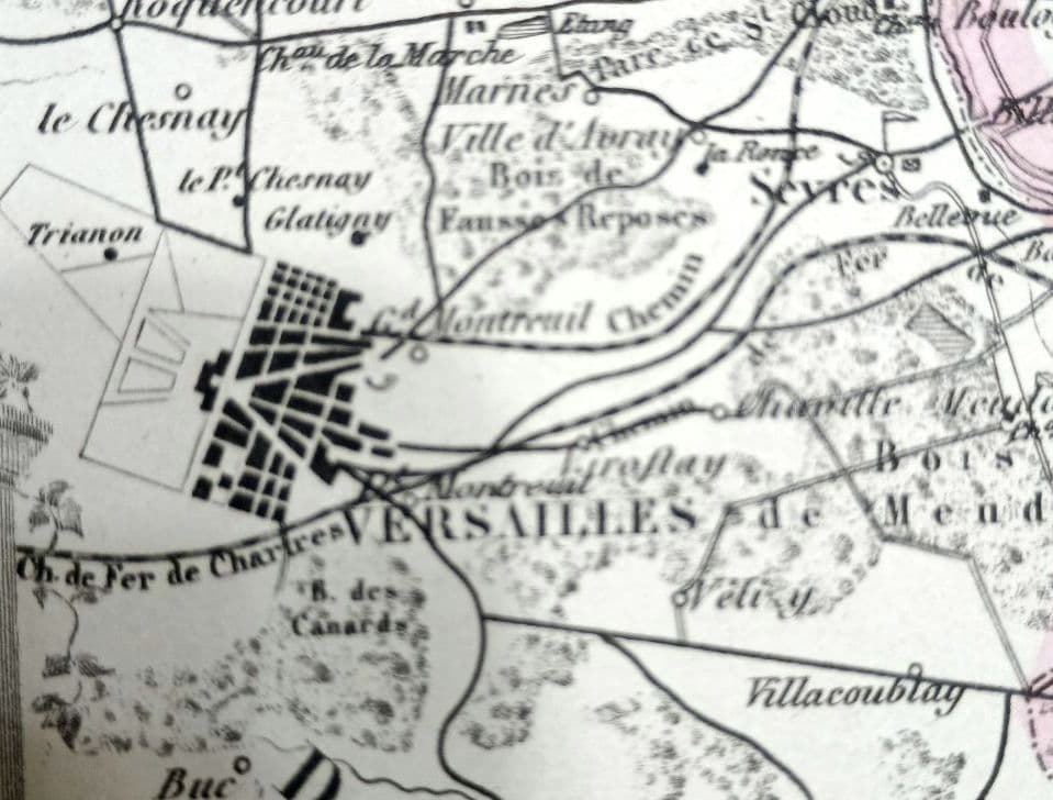 みや　額装　西洋古地図　1856年　 Levasseur 「パリ全図」美品