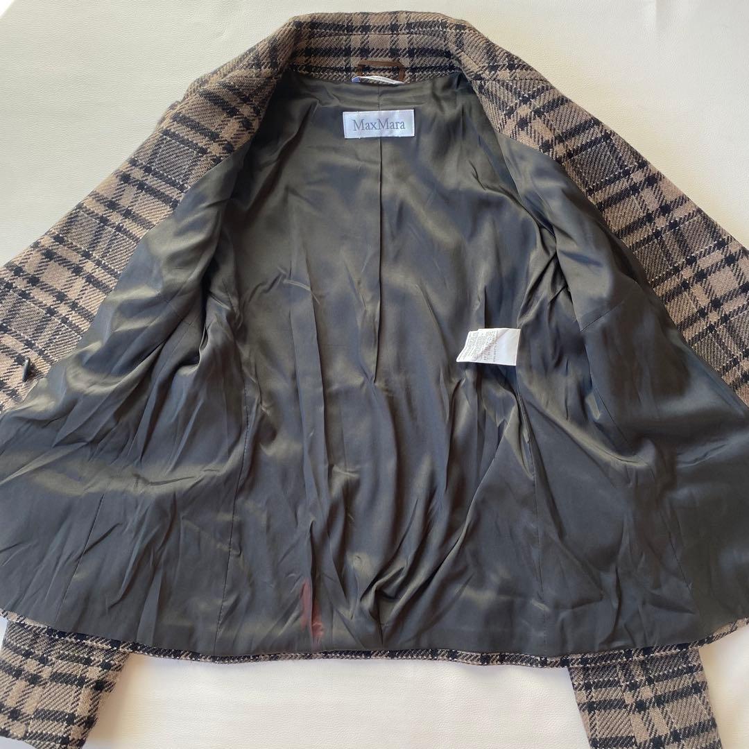 【美品】Max Mara　ジャケット　女優襟　白タグ　クロップド　大きいサイズ