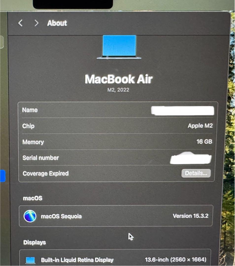 超美品‼️ MacbookAir M2 16GB 256SSD ミッドナイト