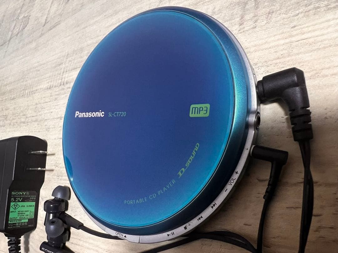 Panasonic SL-CT720 ポータブルCDプレーヤーイヤホン付きブルー