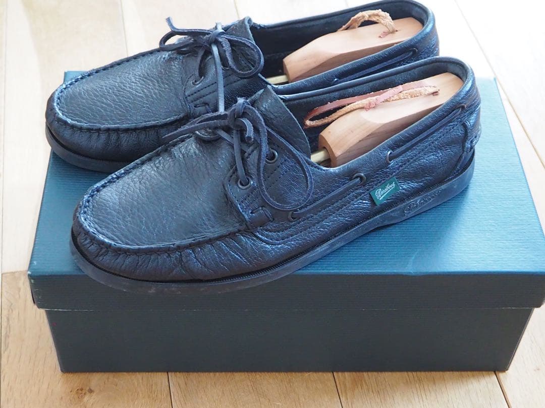 【美品】パラブーツ デッキシューズ バース マリン ブラック UK8 27.0