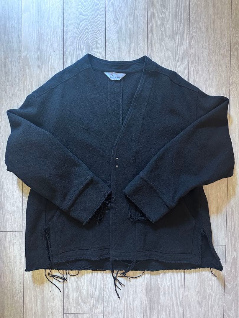 ジャケット・アウター ancellm W/S COLLARLESS JACKET/BLACKSIZE2