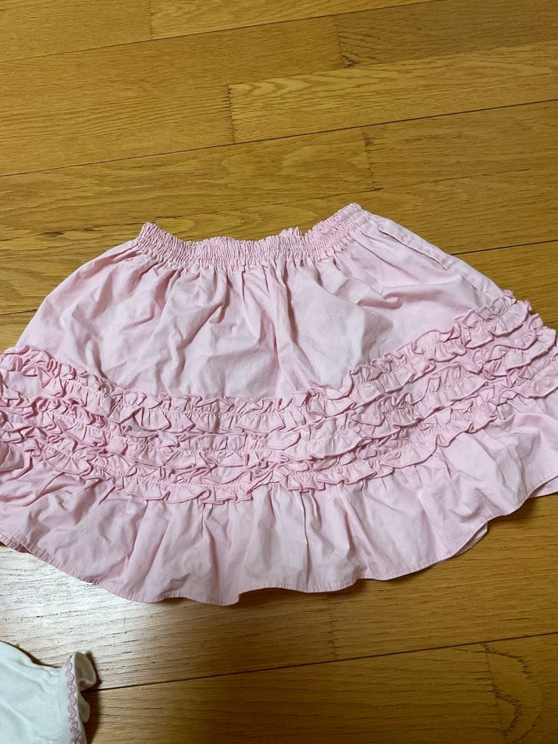 シャーリーテンプル　マカロン　リボン　Tシャツ スカートセット120 110