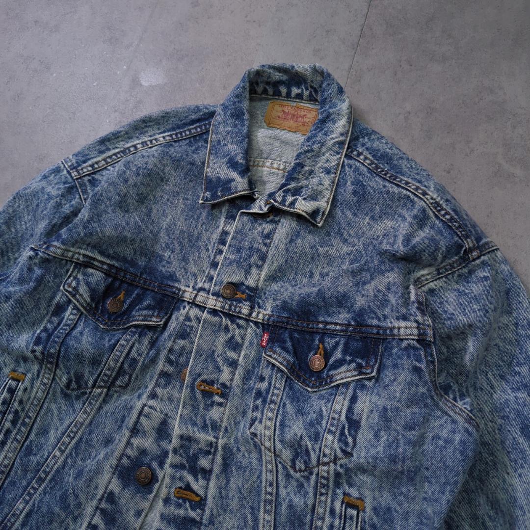 90s USA製 Levi's 70507 L ケミカルウォッシュ デニム