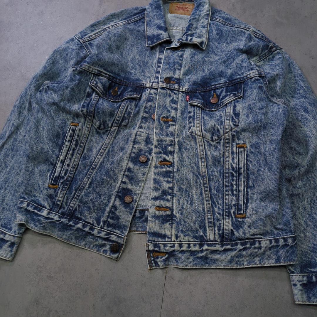 90s USA製 Levi's 70507 L ケミカルウォッシュ デニム