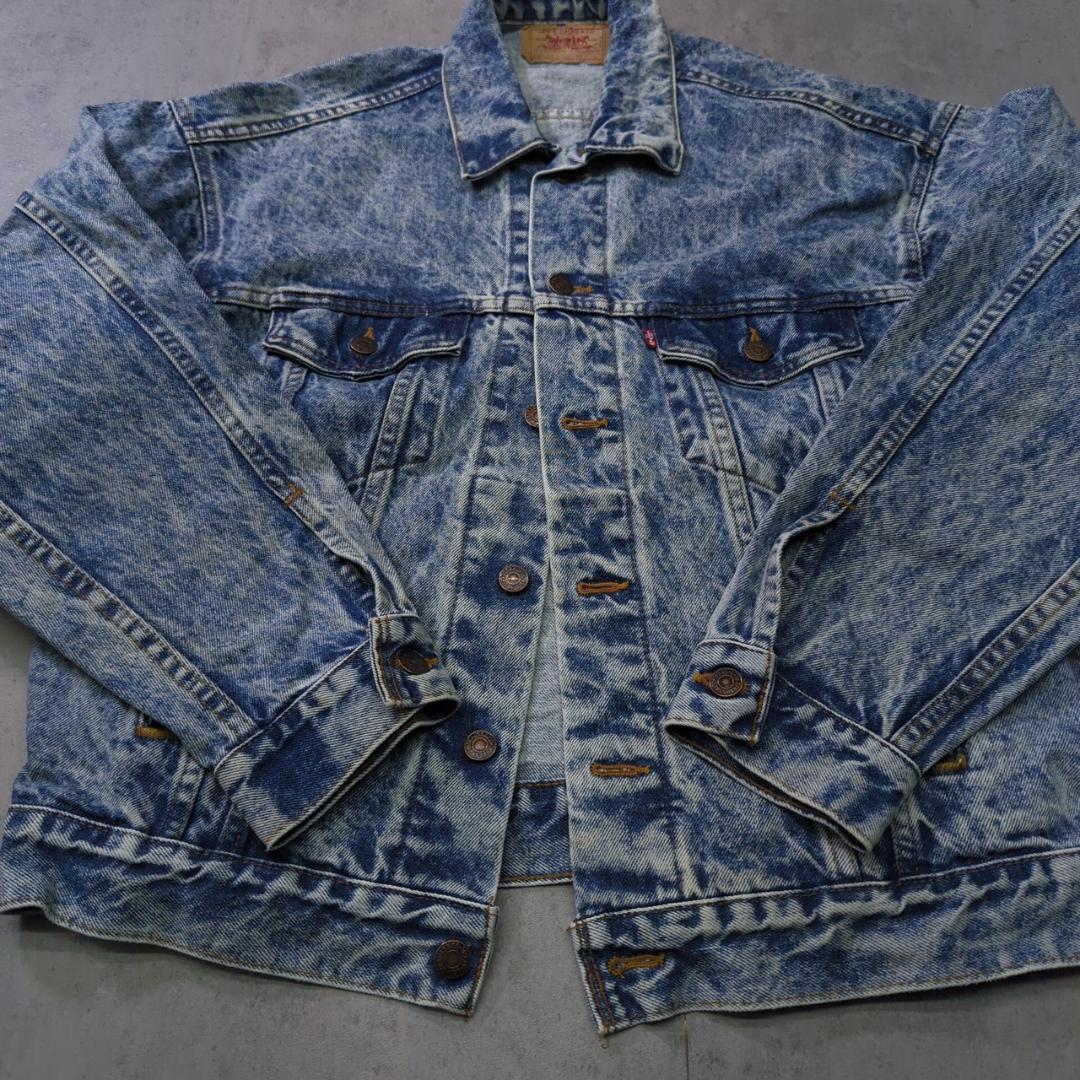 90s USA製 Levi's 70507 L ケミカルウォッシュ デニム