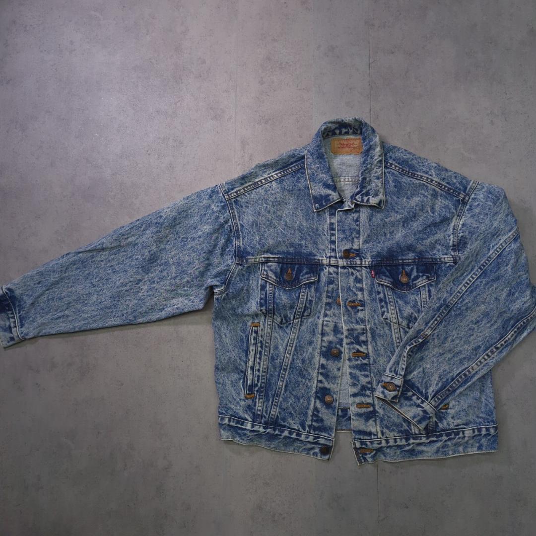 90s USA製 Levi's 70507 L ケミカルウォッシュ デニム