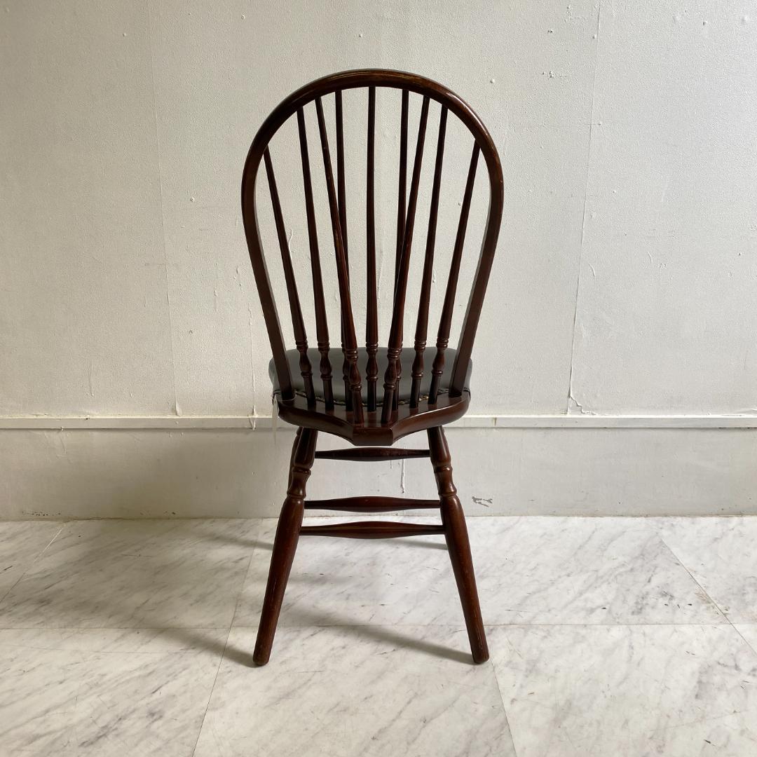 秋田木工 ビンテージ ダイニングチェア 2脚セット 曲木椅子 レザー 鋲打ち