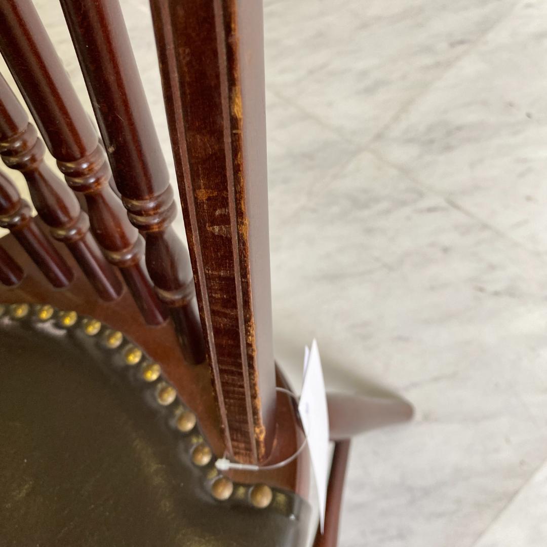 秋田木工 ビンテージ ダイニングチェア 2脚セット 曲木椅子 レザー 鋲打ち