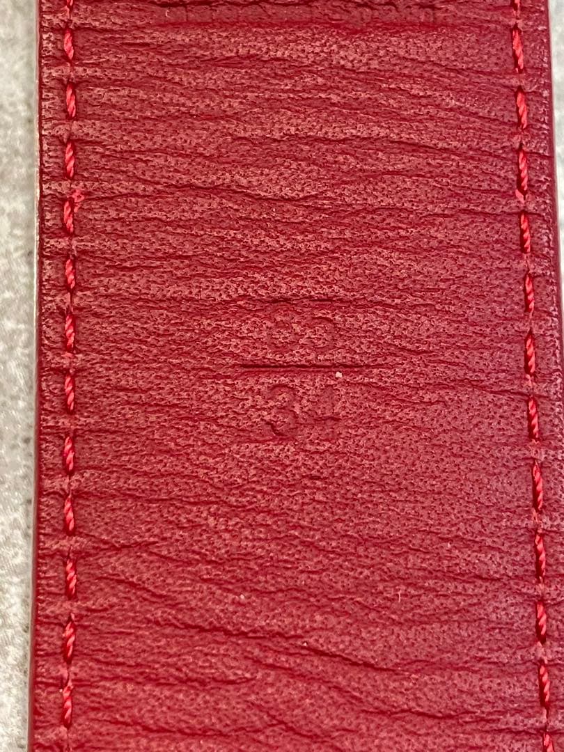 ルイ・ヴィトン モノグラムベルト ホワイト/レッド