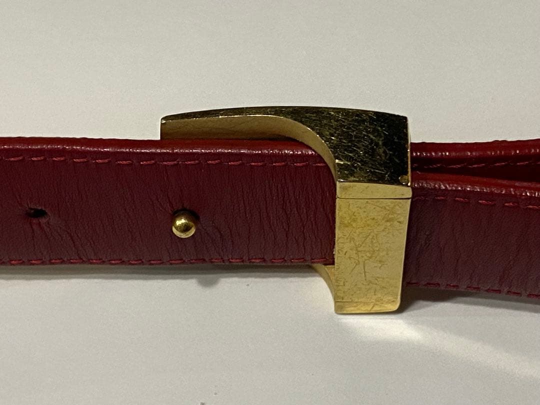 ルイ・ヴィトン モノグラムベルト ホワイト/レッド