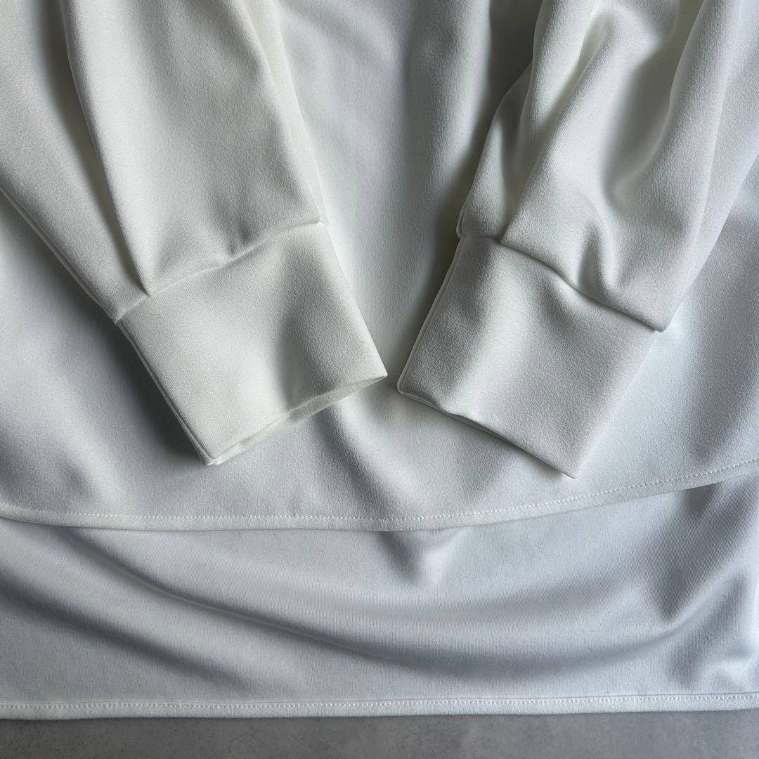 美品✨ビアズリー ワンピース Tブラウス 23SS 洗える ストレッチ 白