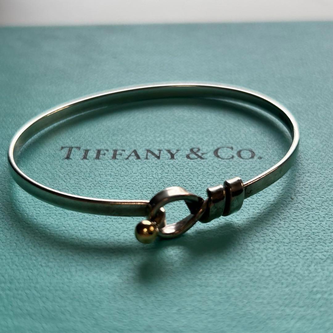 美品Tiffany ティファニー ラブノット フック＆アイ バングル