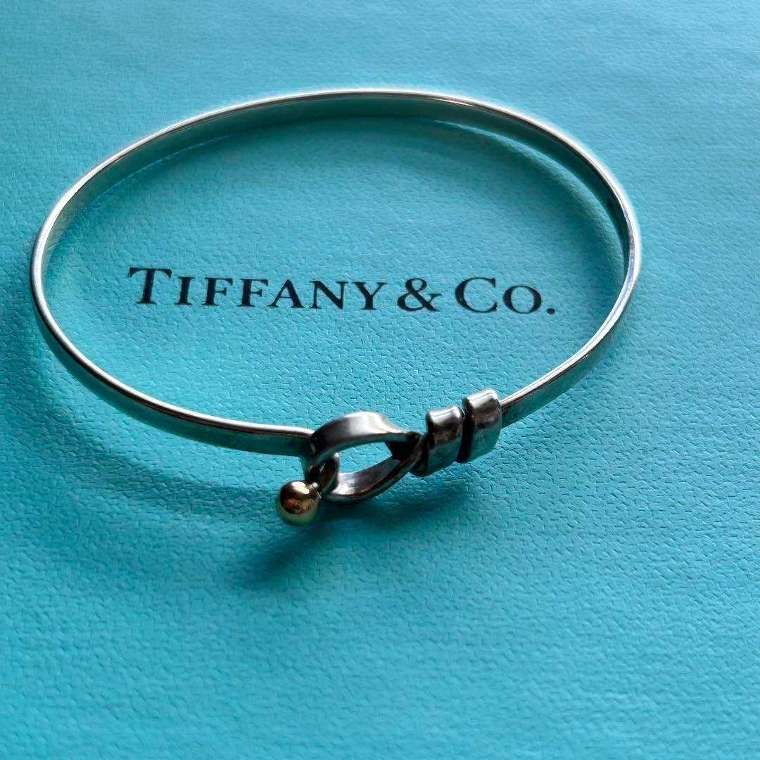 美品Tiffany ティファニー ラブノット フック＆アイ バングル