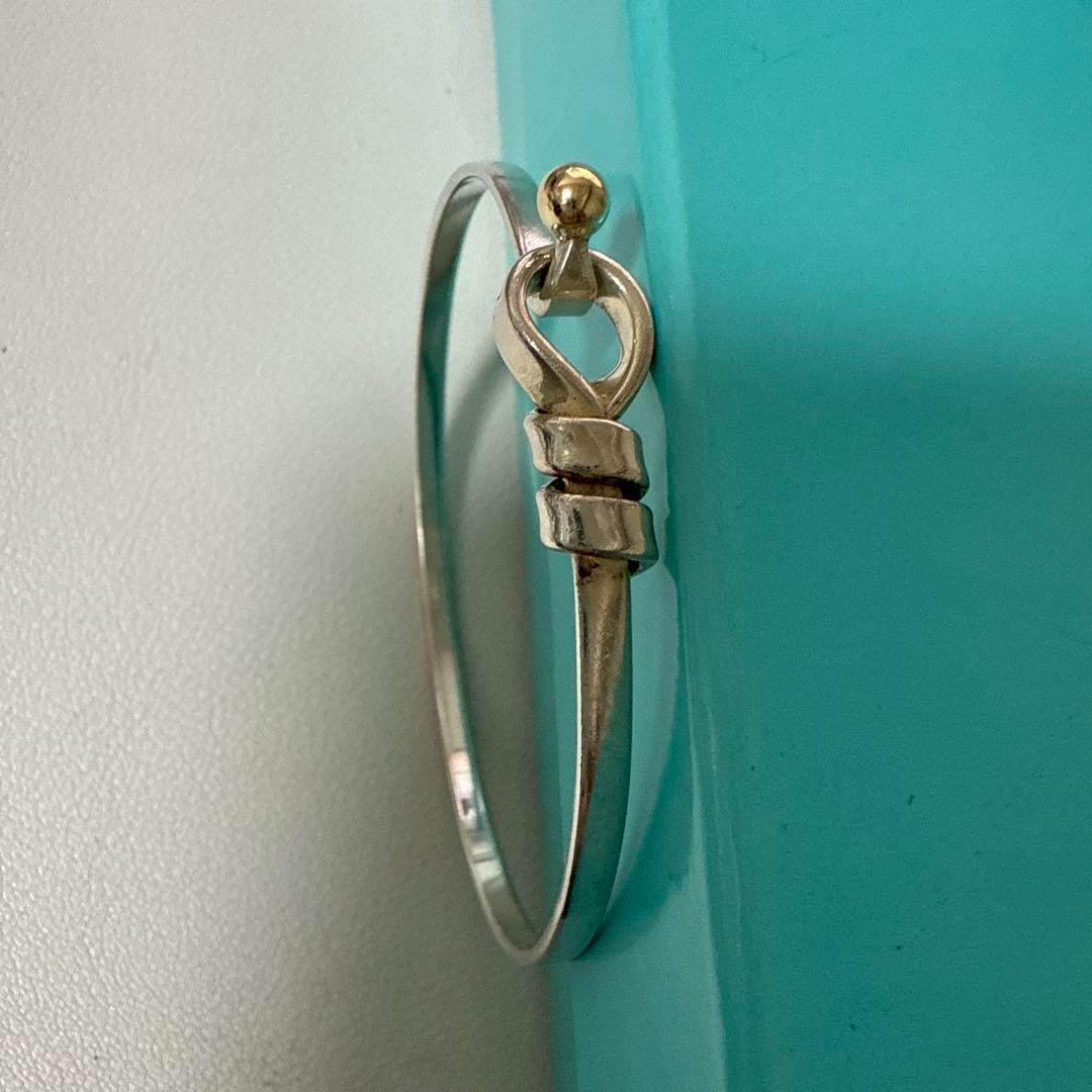 美品Tiffany ティファニー ラブノット フック＆アイ バングル