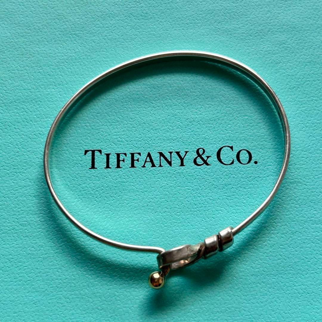 美品Tiffany ティファニー ラブノット フック＆アイ バングル