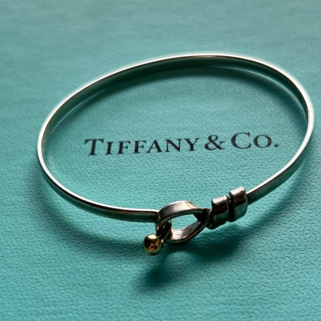 美品Tiffany ティファニー ラブノット フック＆アイ バングル